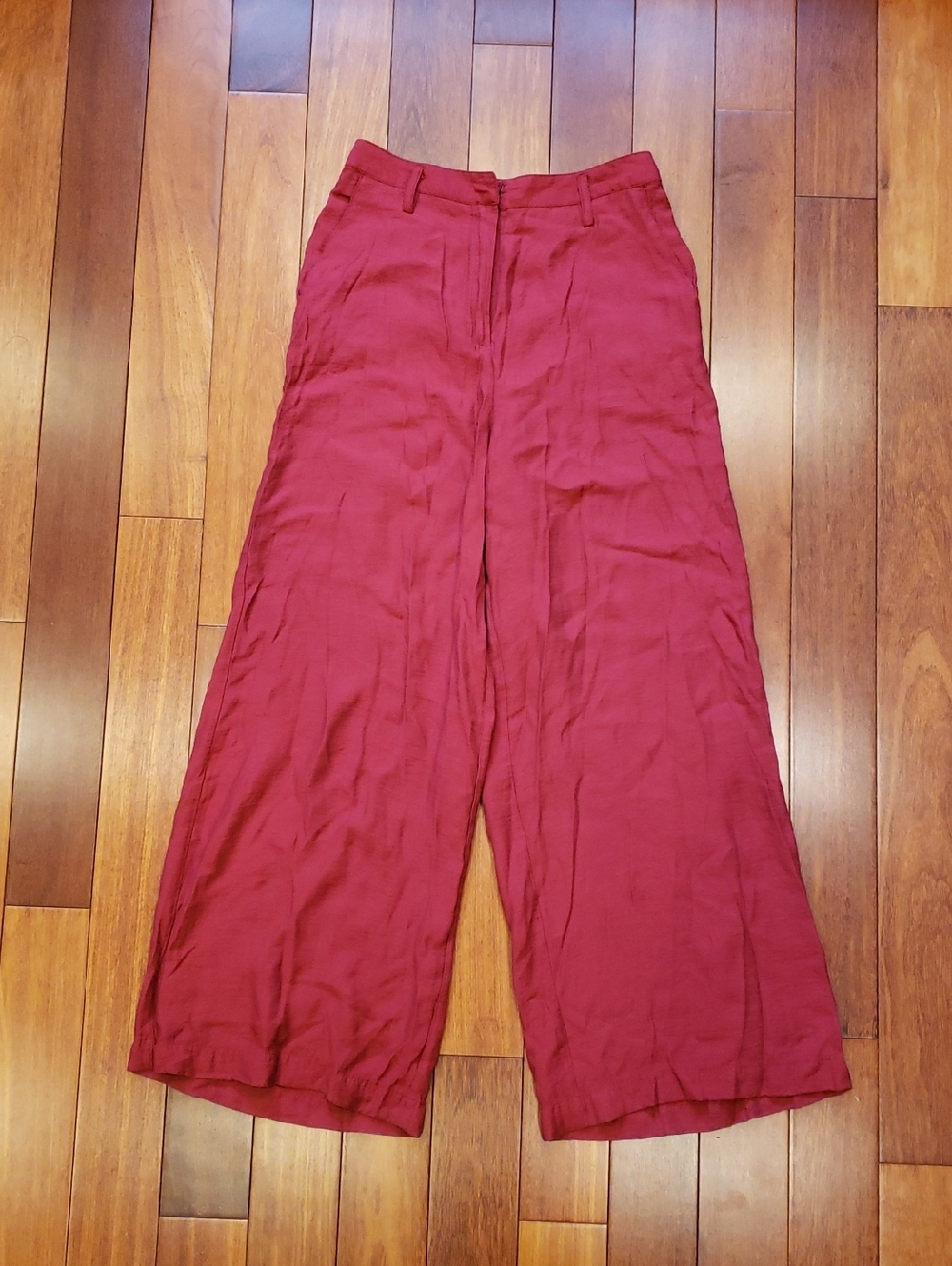 Maeve size 4 Wide Leg Trouser Pants, Dark Red flowy
